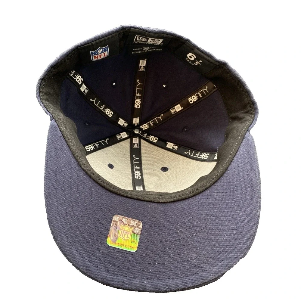 CHICAGO BEARS TEAM MENS FITTED HAT BLACK 6 7/8‎ NEW GSH logo on back